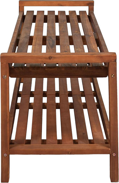 JONATHAN Y BNH102A Blane 50.8" 3-Seat Mid-Century Modern 600-Lbs Support Acacia Wood Slat Outdoor Garden Patio Bench for Garden, Lawn, Backyard, Pool, Deck, Beach, Firepit, Teak