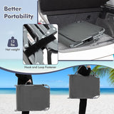 Goplus Tanning Chair, Folding Outdoor Beach Lounge Chair with Face & Arm Hole, Carrying Strap, Pillow - Photo 7