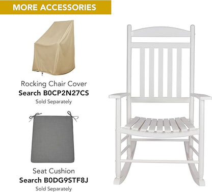 Shine Company Set of 2 Maine Wood Rocking Chairs, 2-Pack, White
