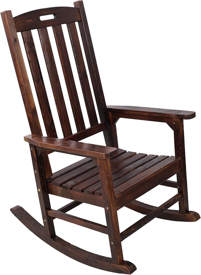 Oversized Porch Rocker Chair with Wide Seat and Tall Backrest for Ultimate Relaxation and Comfort Indoors or Outdoors