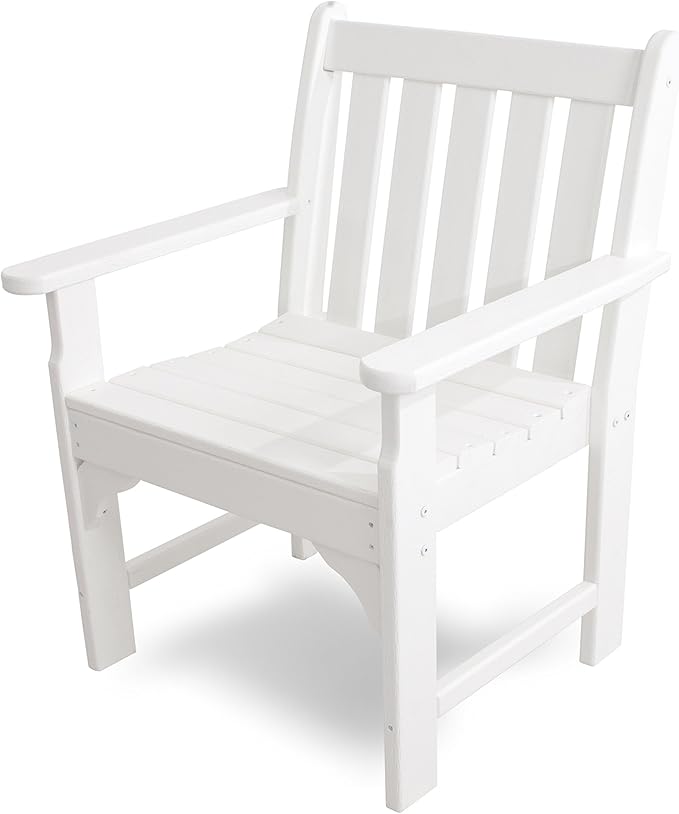 POLYWOOD GNB24WH Vineyard Garden Arm Chair, White