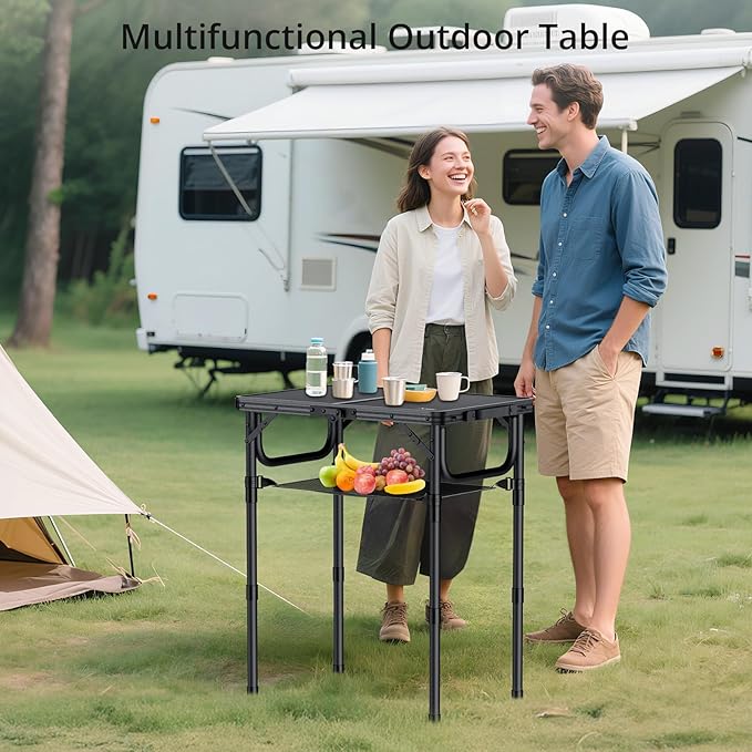 Anbte Folding Camping Table with Storage Net - Photo 2