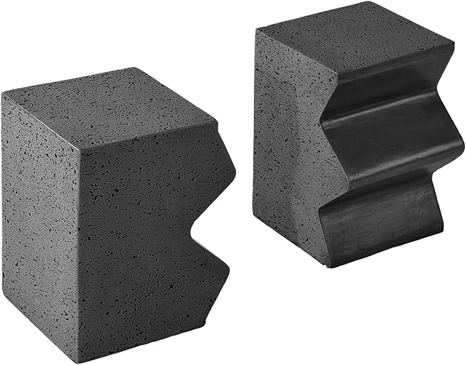COSIEST Concrete Side Table, Set of 2 Rectangular Outdoor Side Tables, Decorative Garden Stools for Indoor Outdoor - Photo 4