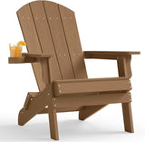 YEFU Adirondack Chair, Oversized Plastic Adirondack Chair Folding Outdoor Chairs with Cup Holder - Photo 1