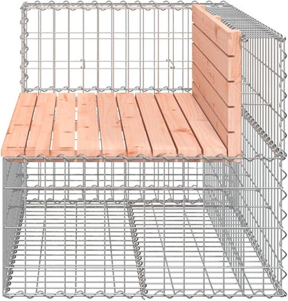 Patio Bench Gabion Design 48"x28"x25.8" Solid Wood Douglas Garden Bench Outdoor Bench Deck Bench Porch Bench for patios, Gardens, Decks