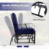 Tangkula Outdoor Patio Glider, Metal Framed Gliding Chair with Cushion - Photo 5