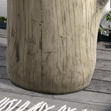 SUNBURY Outdoor Side Table Set of 2, Tree Stump Side Table Grey Colored Faux Wood, End Table Wood Stump Stool - Photo 6