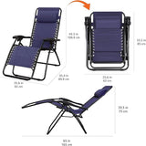 Amazon Basics Outdoor Patio Zero Gravity Lounge Chair with Pillow, Folding Reclining and Textilene Adjustable - Photo 3