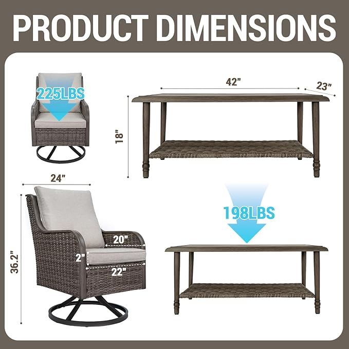 5 Piece Wicker Patio Furniture Set - Photo 2