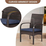 Outdoor Wicker Rattan Chairs Patio Furniture Sets with Cushions, 350lbs Capacity, All-Weather Rattan Sofa Set for Garden - Photo 5