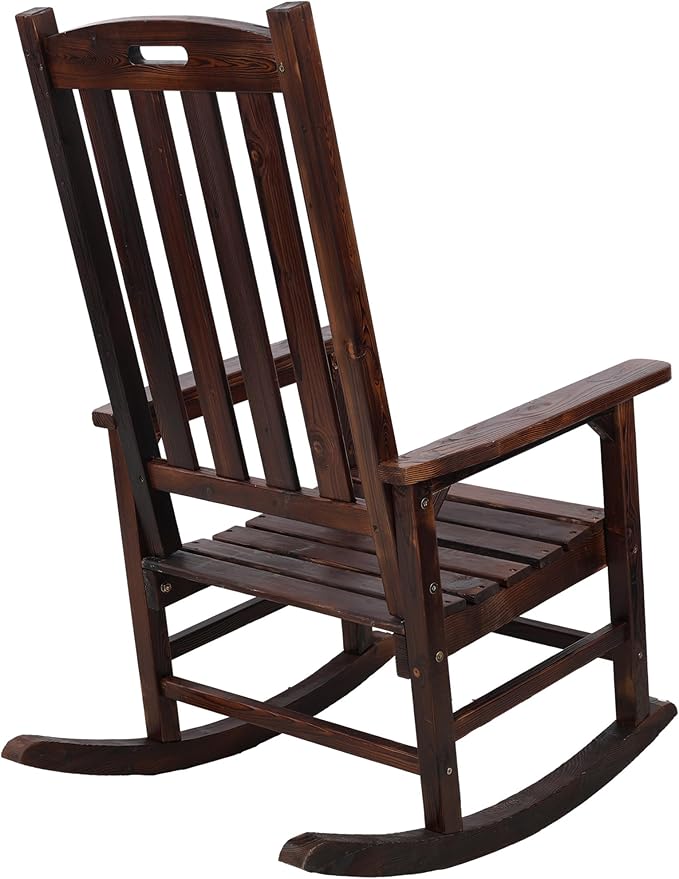 Oversized Porch Rocker Chair with Wide Seat and Tall Backrest for Ultimate Relaxation and Comfort Indoors or Outdoors