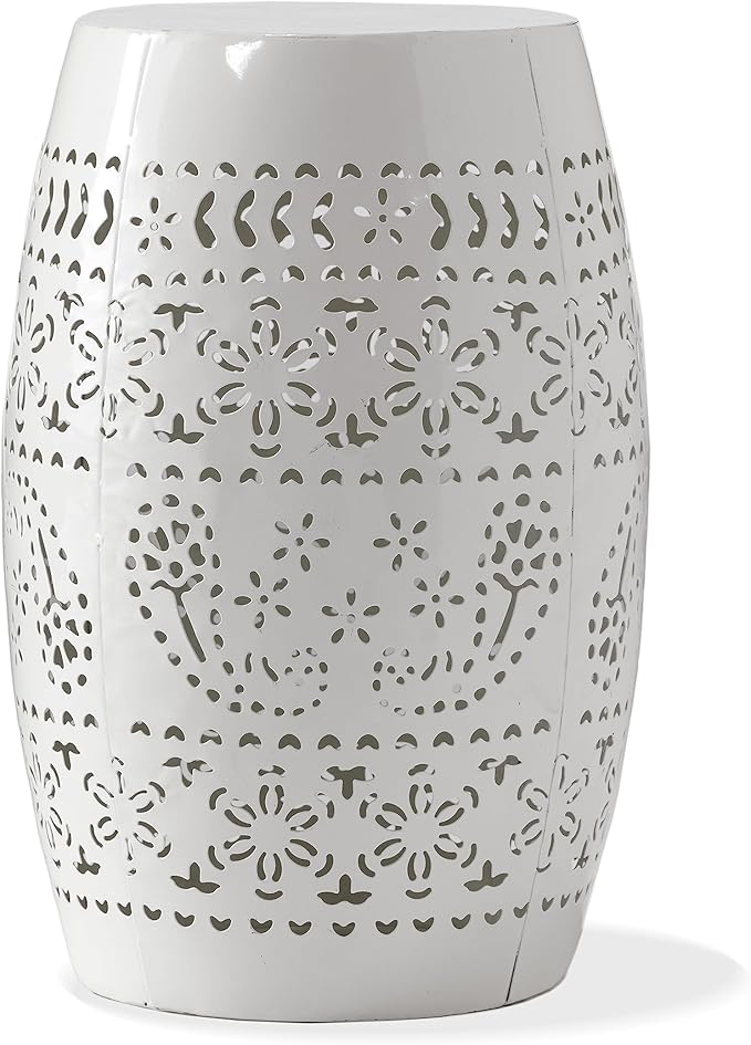 Christopher Knight Home Ruby Outdoor 12" Iron Side Table, White - Photo 1