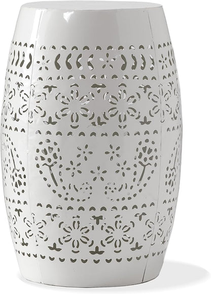 Christopher Knight Home Ruby Outdoor 12" Iron Side Table, White