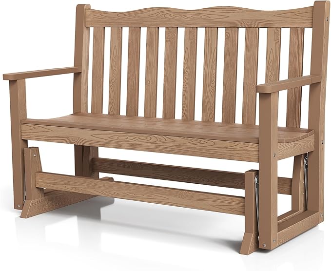 Stoog All-Weather Outdoor Glider Bench, Waterproof 2 Person HIPS Patio Glider with 800 lbs Weight Capacity - Photo 1
