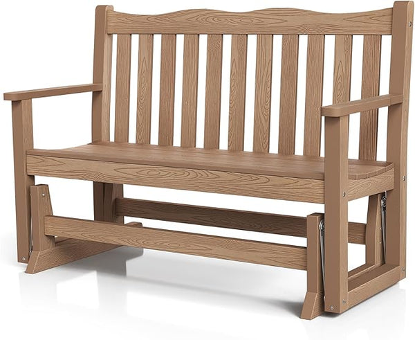 Stoog All-Weather Outdoor Glider Bench, Waterproof 2 Person HIPS Patio Glider with 800 lbs Weight Capacity - Photo 1