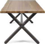 Christopher Knight Home Sanibel Outdoor Acacia Wood Coffee Table, Teak Finish / Rustic Metal,Black and Brown - Photo 5