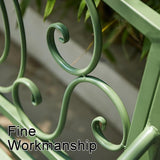 Bench Outdoor Patio Bench Garden Metal Bench with Backrest and Armrests Porch Bench for Yard Porch Balcony Poolside - Photo 6