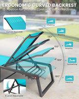 Aluminum Chaise Lounge Outdoor Set of 2 - Photo 4