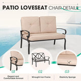 Incbruce Patio Loveseat with Coffee Table - Outdoor Bench with Cushion - Photo 3