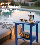 PASAMIC 2-Tier Adirondack Square Outdoor Side Table, HDPE Small Outdoor Table, Patio End Table for Patio, Pool, Backyard - Photo 3