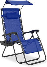 MoNiBloom Patio Zero Gravity Chair Outdoor Recliner Lounger with Canopy Shade and Foot Rest, Cup Holder, 330lbs Capacity - Photo 1