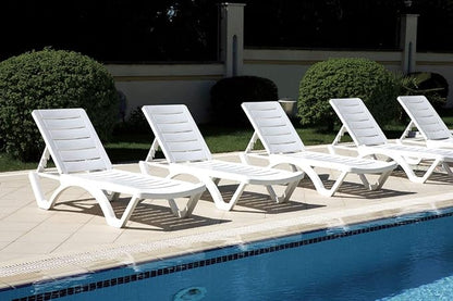 Compamia Aqua Pool Chaise Lounge Chair Stackable Marine Grade Plastic resin outdoor chaise lounge in White - Set of 4