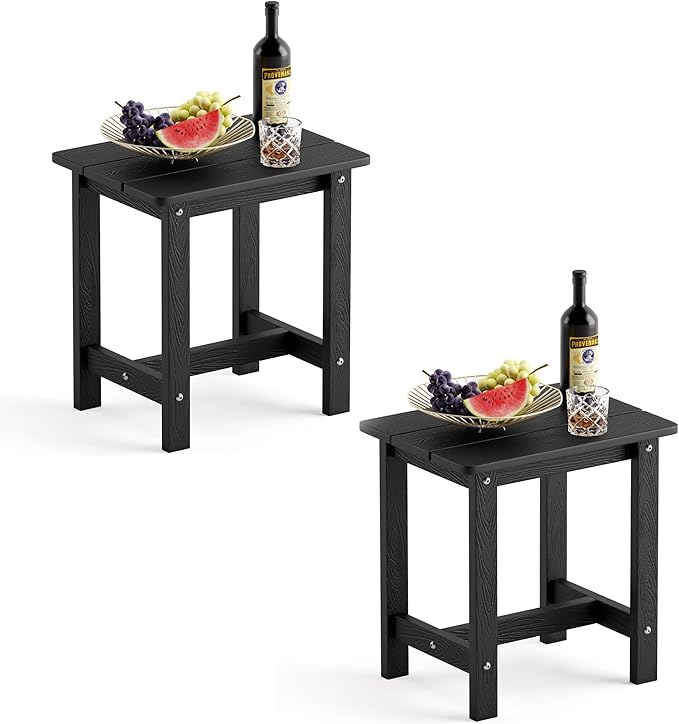 LUE BONA Outdoor Side Table Set of 2, HDPS Small Outdoor Table, Adirondack Side Table, Outside End Table for Patio - Photo 1