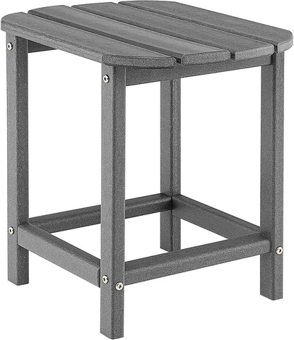 Giantex Side Table Outdoor Small Patio Table 18” Adirondack Table, Weather Resistant End Tables, Outside Square Tea Table for Patio, Backyard, Poolside, Garden, Balcony (1, Gray)