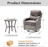 Luxury Outdoor Swivel Rocker Patio Chairs Set of 3 - Photo 9