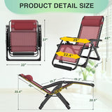 Suteck Oversized Zero Gravity Chair, 29In XL Outdoor Recliner Chair w/Removable Cushion&Headrest - Photo 2