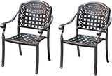 Outdoor Dining Chair Cast Aluminum Patio Chairs Set of 2 All-Weather Patio Dining Chair with Adjustable Feet for - Photo 1
