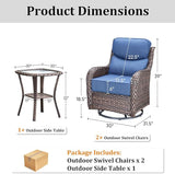 Luxury Outdoor Swivel Rocker Patio Chairs Set of 3 - Photo 9