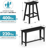Ciokea 5 Pcs Outdoor Bar Height Table and Stools Set, 60" Extra Long Rectangle High Top Table and 4 Backless Bar Stools - Photo 3