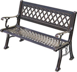 Outdoor Bench Chair Cast Aluminum Garden Bench Patio Bench All-Weather Park Bench for Backyard Porch Lawn - Photo 1