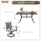 Sophia & William 7 Pieces Cast Aluminium Patio Dining Set for 6 - Photo 6