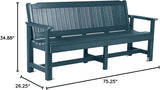 Sequoia Professional CM-BENSQ62-NBE Commercial Grade Exeter 6 Foot Garden Bench, Nantucket Blue - Photo 3