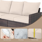3-Seater Deep Seat Outdoor Sofa - High Back Patio Couch with Water-Resistant Cushions, All-Weather PE Rattan for Patio - Photo 6