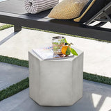 COSIEST Concrete Accent Table, Hexagon Patio Side Table 14.5''Wx12''H, Modular Design Indoor Outdoor End Table - Photo 1