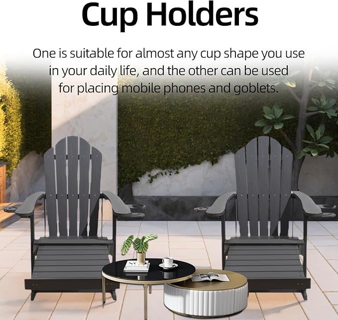 Adirondack Rocking Chair Set of 2, Weather-Resistant and Durable - Photo 4
