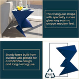 LeisureMod 15.75" Navy Blue Stackable Side Table - Weather-Resistant Plastic Triangular Accent End Table for Indoor & - Photo 5