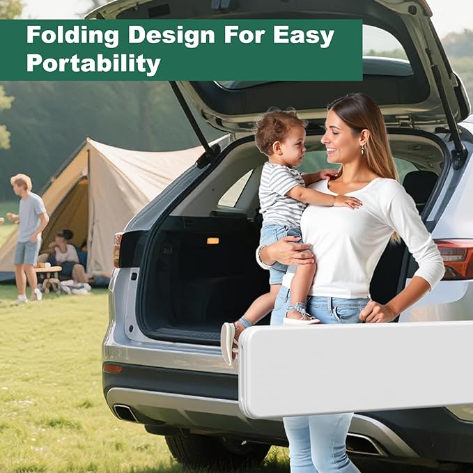 6ft Folding Bench 2 Pack, Plastic Folding Bench for Picnic Camping Dining Party Garden, 6 feet Foldable Benches for Soccer Multipurpose Entertaining Activities, Smooth HDPE Tabletop, White
