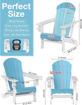 Folding Adirondack Chair –Recyclable HDPE Outdoor Adirondack Patio Chair with Cup Holder, Wood Texture & Umbrella Hole - Photo 2