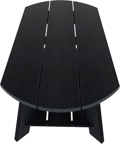 WestinTrends Tuscany Outdoor Coffee Table, All Weather HIPS 2 Tier Patio Adirondack Coffee Table, Black
