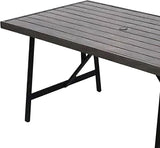 Four Seasons Courtyard Norwalk 40 x 70 Inch Rectangular Outdoor Dining Table All Weather Aluminum Slat Top for Backyard - Photo 6