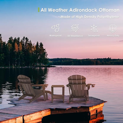 GREENVINES Folding-Adirondack-Chair | Wood Grain | HDPE Plastic | Fire Pit Chairs | All Weather | Cup Holder | Dark Brown | for Deck Backyard Patio Outdoor