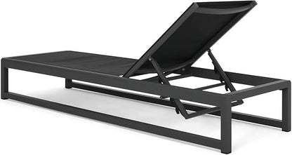 Christopher Knight Home Eudora Outdoor Chaise Lounge (Set of 2), Aluminum, Black, Gray