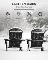 YEFU Adirondack Chair Set of 2, Folding Oversized Plastic Adirondack Chair with Cup Holder - Photo 4