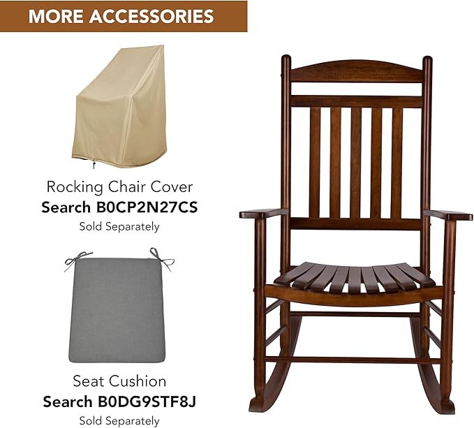Shine Company Set of 2 Maine Wood Rocking Chairs, 2-Pack, Oak