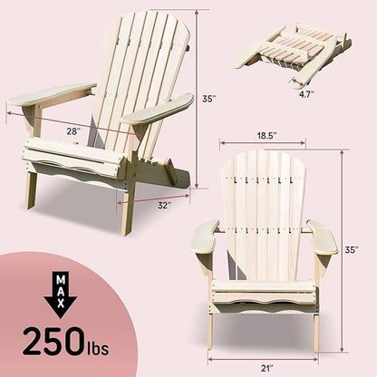 northbeam Folding Adirondack Chair - Weather-Resistant Composite Outdoor Adirondack Chair Kit for Patio, Lawn & Backyard - with Ergonomic Design, Wide Armrests & Easy Assembly