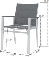 Kozyard Villa Outdoor Patio Dining Chairs Set of 2, Aluminum Frame with Padded Textilene Fabric - Photo 3